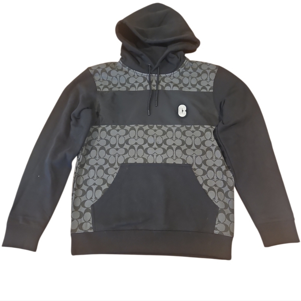 NWT Coach Black Signature Logo Cotton Hoodie Sz S - Picture 6 of 13
